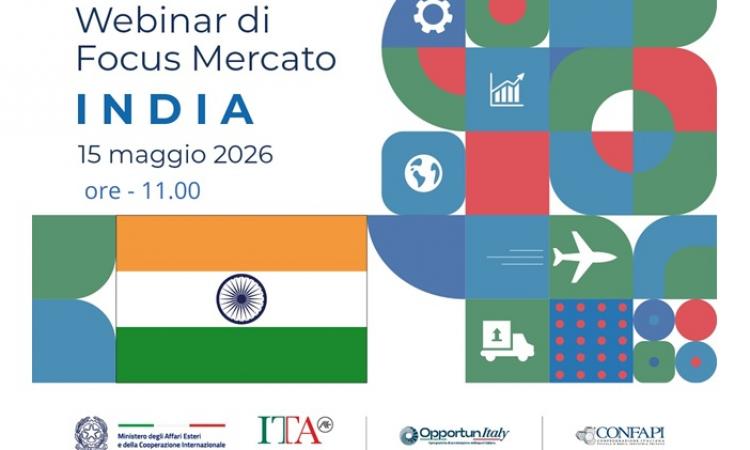 FOCUS MERCATO INDIA: WEBINAR CONFAPI E ICE SULLE OPPORTUNITÀ PER LE PMI ITALIANE