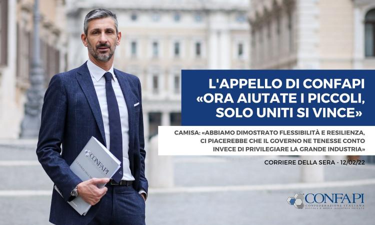 L'APPELLO DI CONFAPI «ORA AIUTATE I PICCOLI, SOLO UNITI SI VINCE»