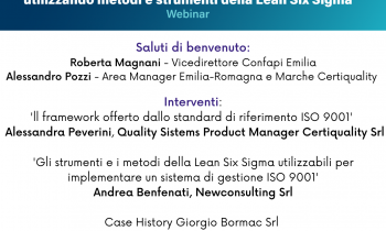 WEBINAR SULLA NORMA ISO 9001. METODI E STRUMENTI DELLA LEAN SIX SIGMA’