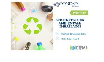 Webinar "ETICHETTATURA AMBIENTALE IMBALLAGGI" - Martedì 29/06/2021 alle ore 10.00