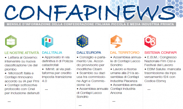 ONLINE IL NUOVO NUMERO DI CONFAPINEWS