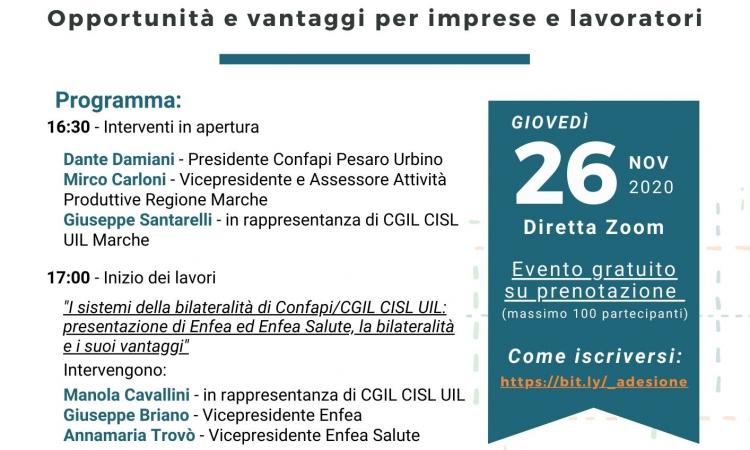 Webinar Enfea ed Enfea Salute "Opportunita' e vantaggi per imprese e lavoratori"