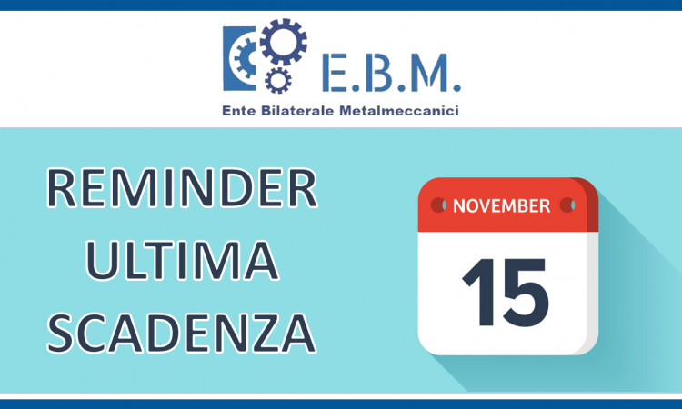 NUOVA PIATTAFORMA DATI E.B.M. & EBM Salute | ULTIMO REMINDER SCADENZA 15 NOVEMBRE