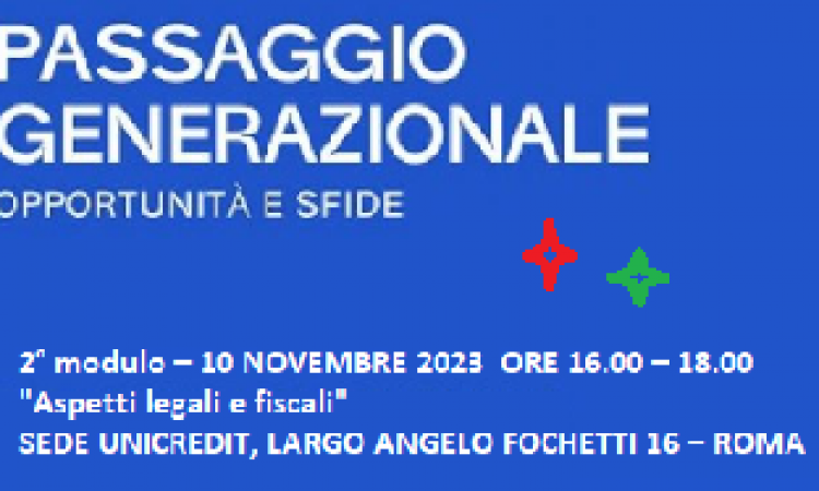 CONFAPI GIOVANI: PASSAGGIO GENERAZIONALE, 10 NOVEMBRE 2° SEMINARIO