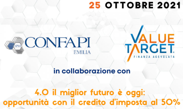 4.0 Il miglior futuro è oggi: opportunità con il credito al 50% – 25 Ottobre ore 17