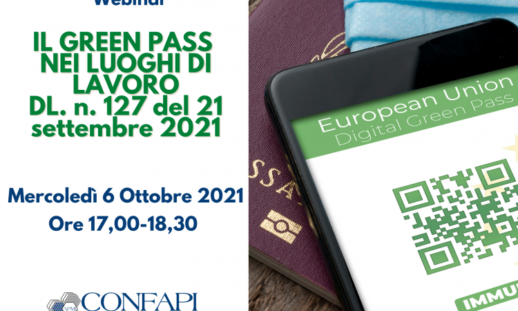 IL GREEN PASS NEI LUOGHI DI LAVORO DL. N. 127 DEL 21 SETTEMBRE 2021